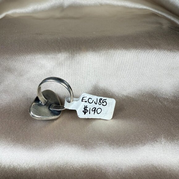 Faceted Agate Sterling Silver Gemstone Ring Artisan Handmade Jewelry Size 7 - Picture 3 of 5